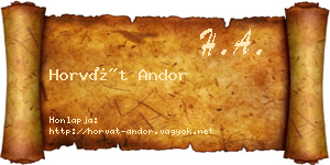 Horvát Andor névjegykártya
