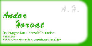 andor horvat business card